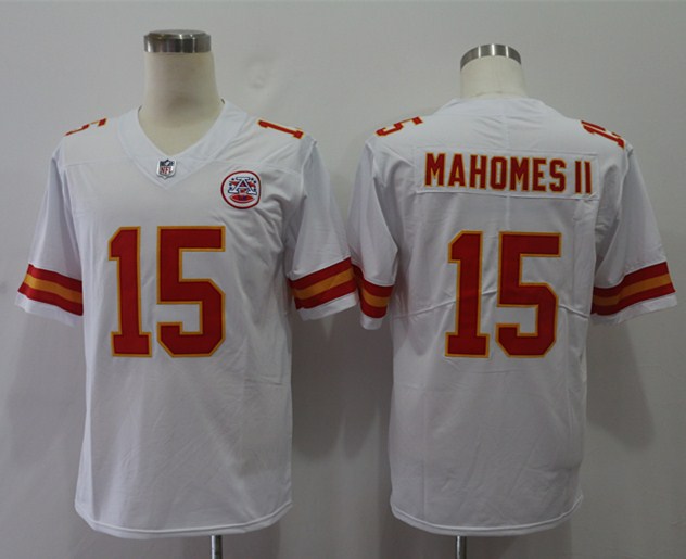 Men's Kansas City Chiefs Patrick Mahomes II #15 White Jersey